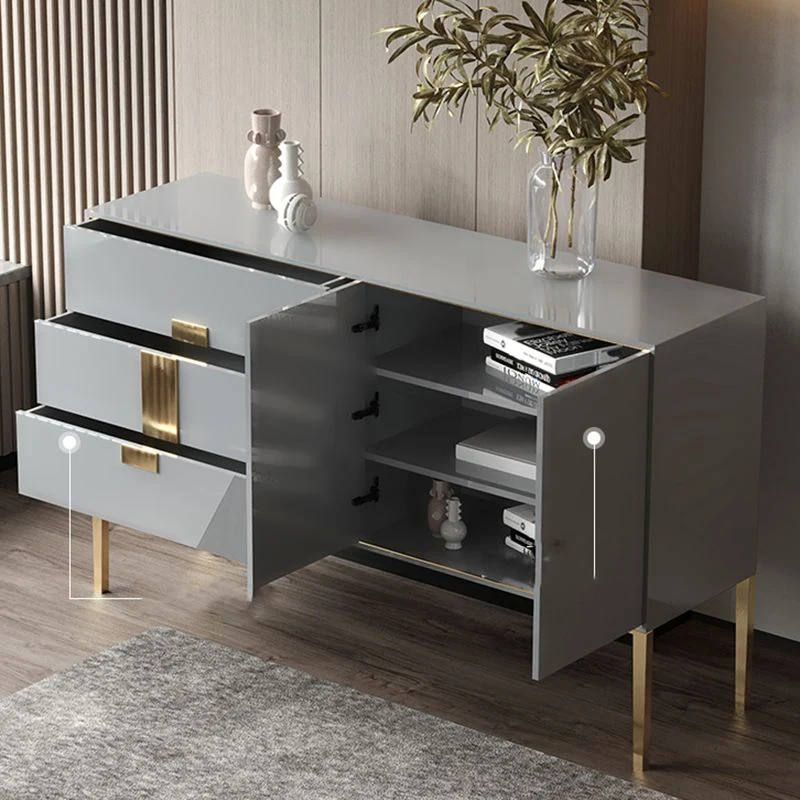 Uitbreidbaar Rectangle Home Sideboard Verfijnd Cabinet Drawers and Doors 47l
