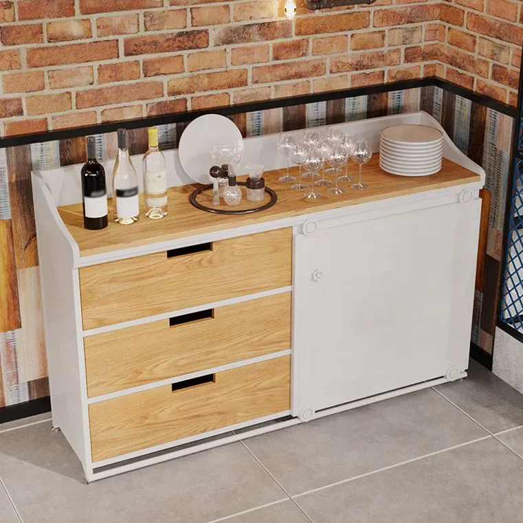 Uitschuifbaar Dining Room Glam Style Sideboard Wood Drawer Ijzer Sliding Doors Cupboard 31l