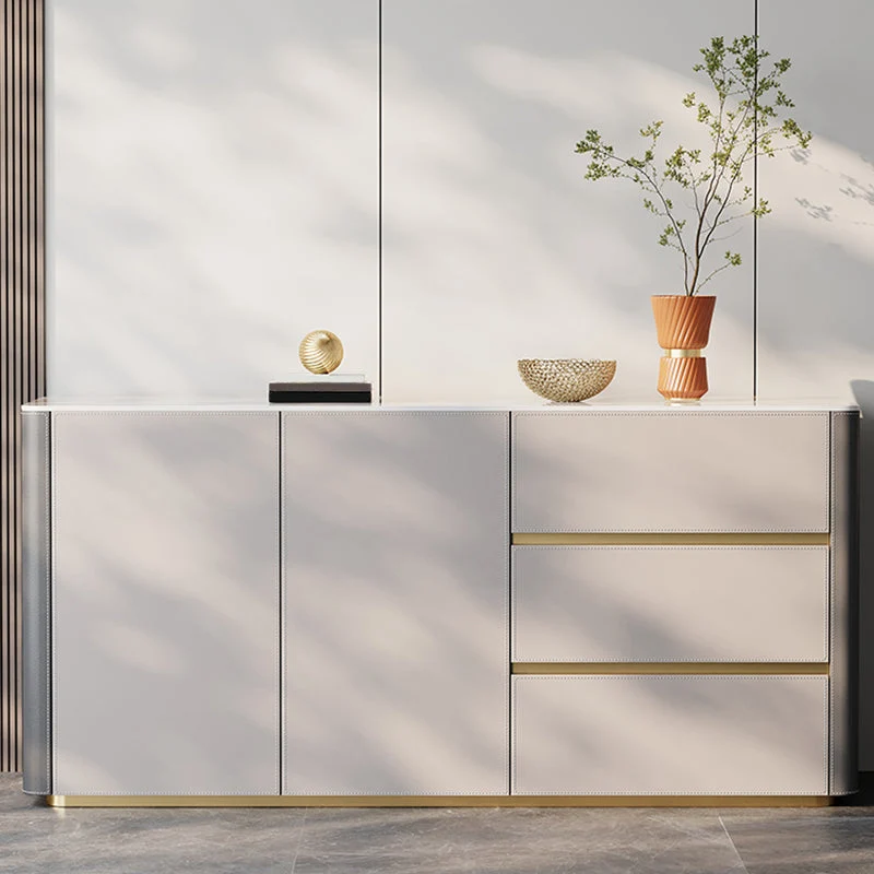 Uitschuifbaar Glam Buffet Table Stone Buffet Sideboard Cabinets and Drawers 39l