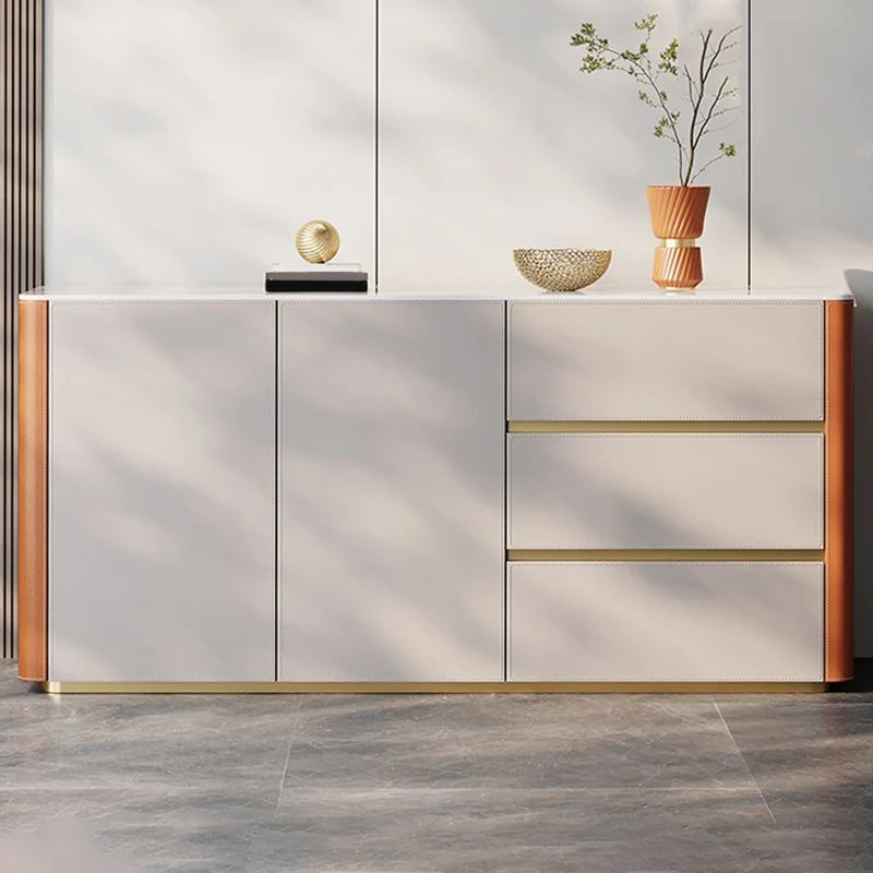 Uitschuifbaar Glam Buffet Table Stone Buffet Sideboard Cabinets and Drawers 39l