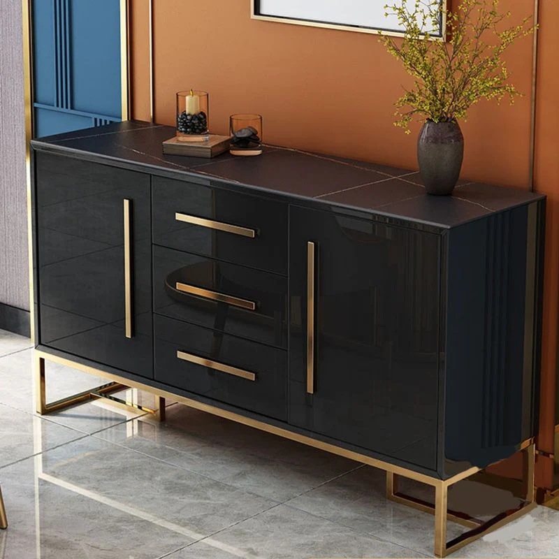 Uitschuifbaar Glam Cabinets Mirrored Buffet 3-Drawer and 2-Door Buffet Sideboard 47l