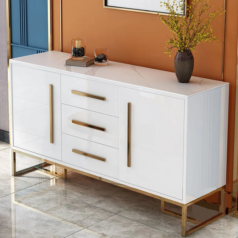 Uitschuifbaar Glam Cabinets Mirrored Buffet 3-Drawer and 2-Door Buffet Sideboard 47l