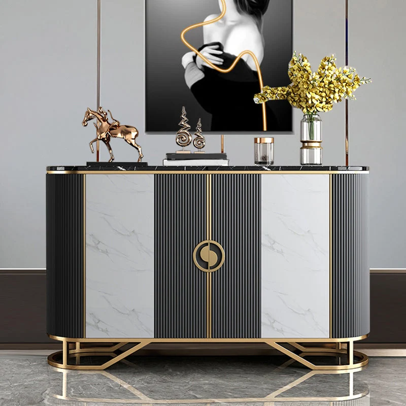 Uitschuifbaar Glam Sideboard Cabinet Marble Sideboard Table Doors Kitchen 47l