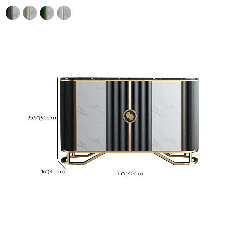 Uitschuifbaar Glam Sideboard Cabinet Marble Sideboard Table Doors Kitchen 47l