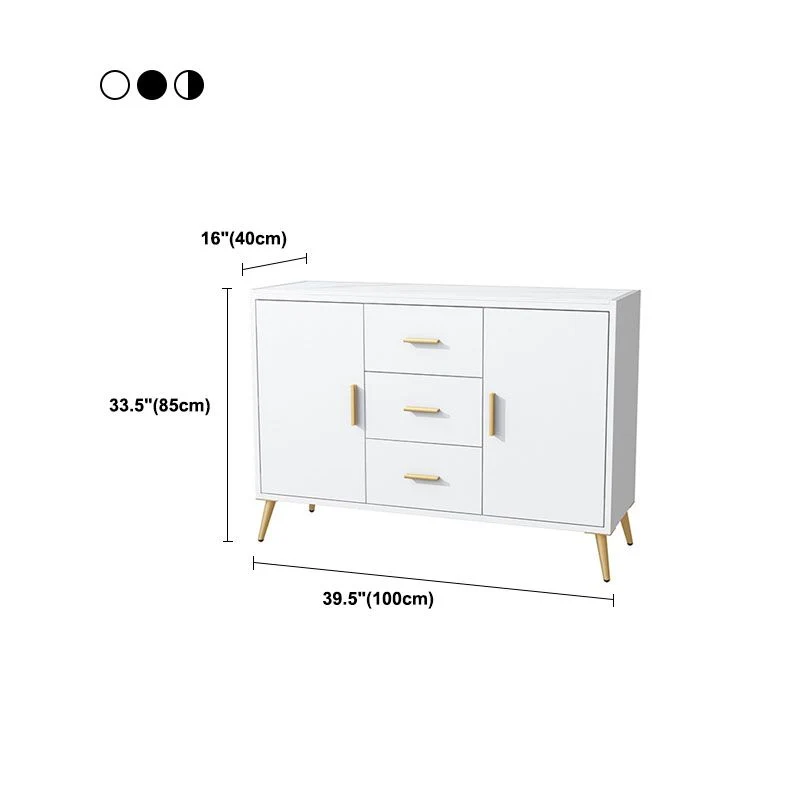 Uitschuifbaar Glam Sideboard Stone Top Sideboard Door and Drawer Kitchen 39l