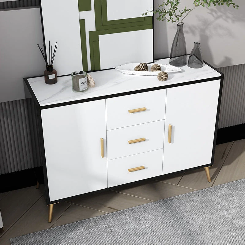 Uitschuifbaar Glam Sideboard Stone Top Sideboard Door and Drawer Kitchen 39l