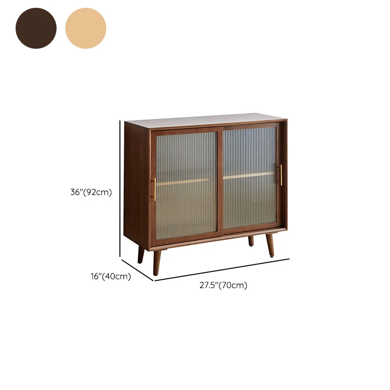 Uni Wood Glass Doors Contemporary Buffet Sideboard Cabinets 28l