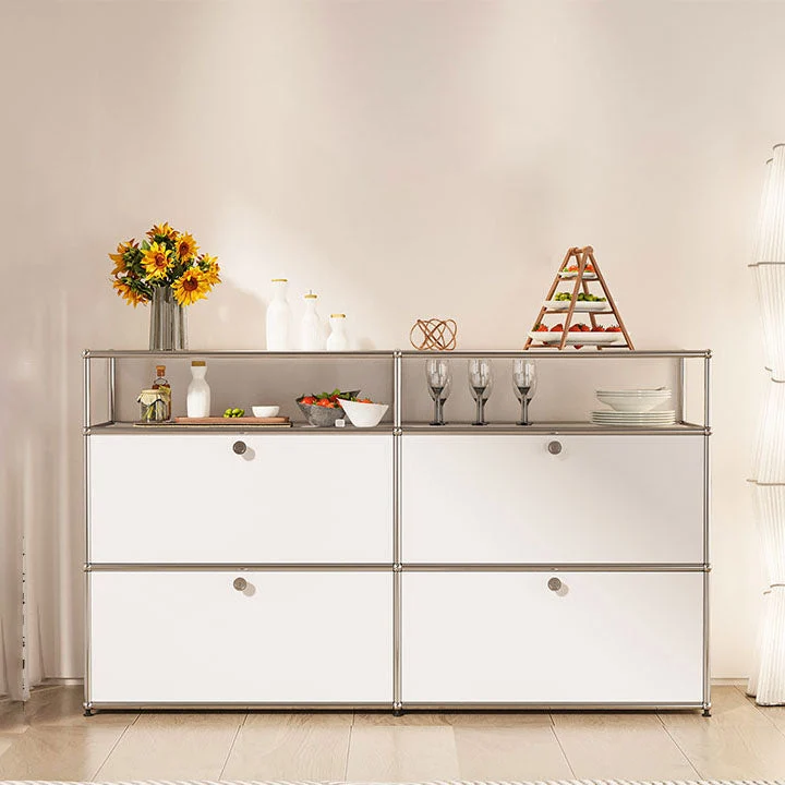 White Van metaal Sideboard Drawers Contemporary Indoor Dining Buffet 30