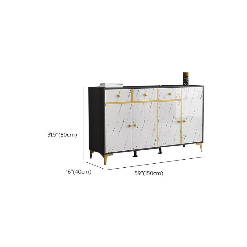 Wood Side Board Strak Style Sideboard Drawers and Cabinets 24l