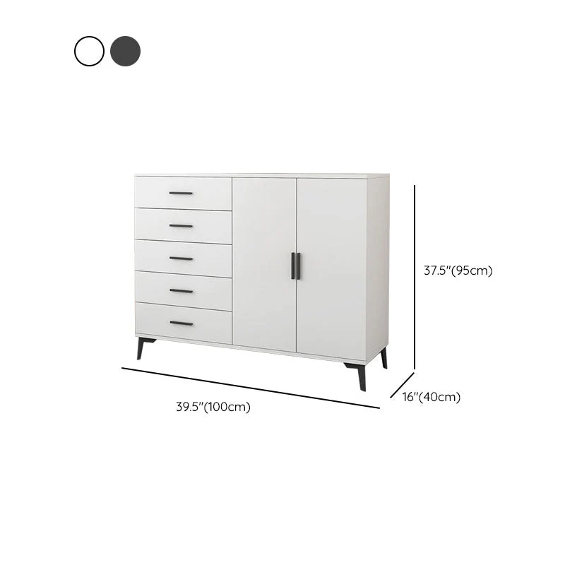 Wood Sideboard Contemporain Style Side Board Cabinets and Drawers 20l
