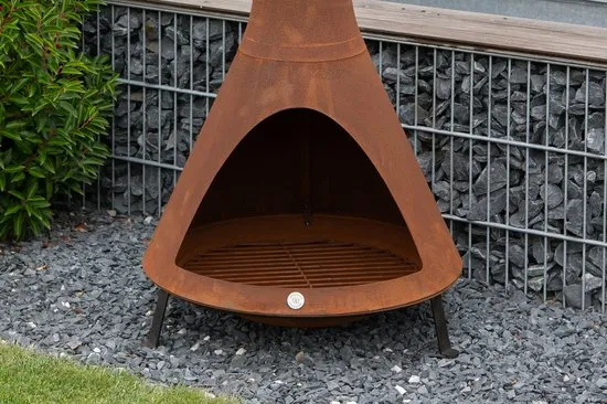 Westmann Stalen Terrashaard - Tuinhaard 160 cm - Cortenstaal