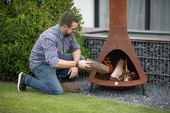 Westmann Stalen Terrashaard - Tuinhaard 160 cm - Cortenstaal
