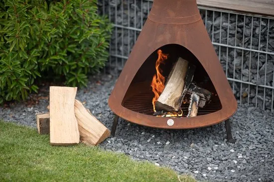 Westmann Stalen Terrashaard - Tuinhaard 160 cm - Cortenstaal