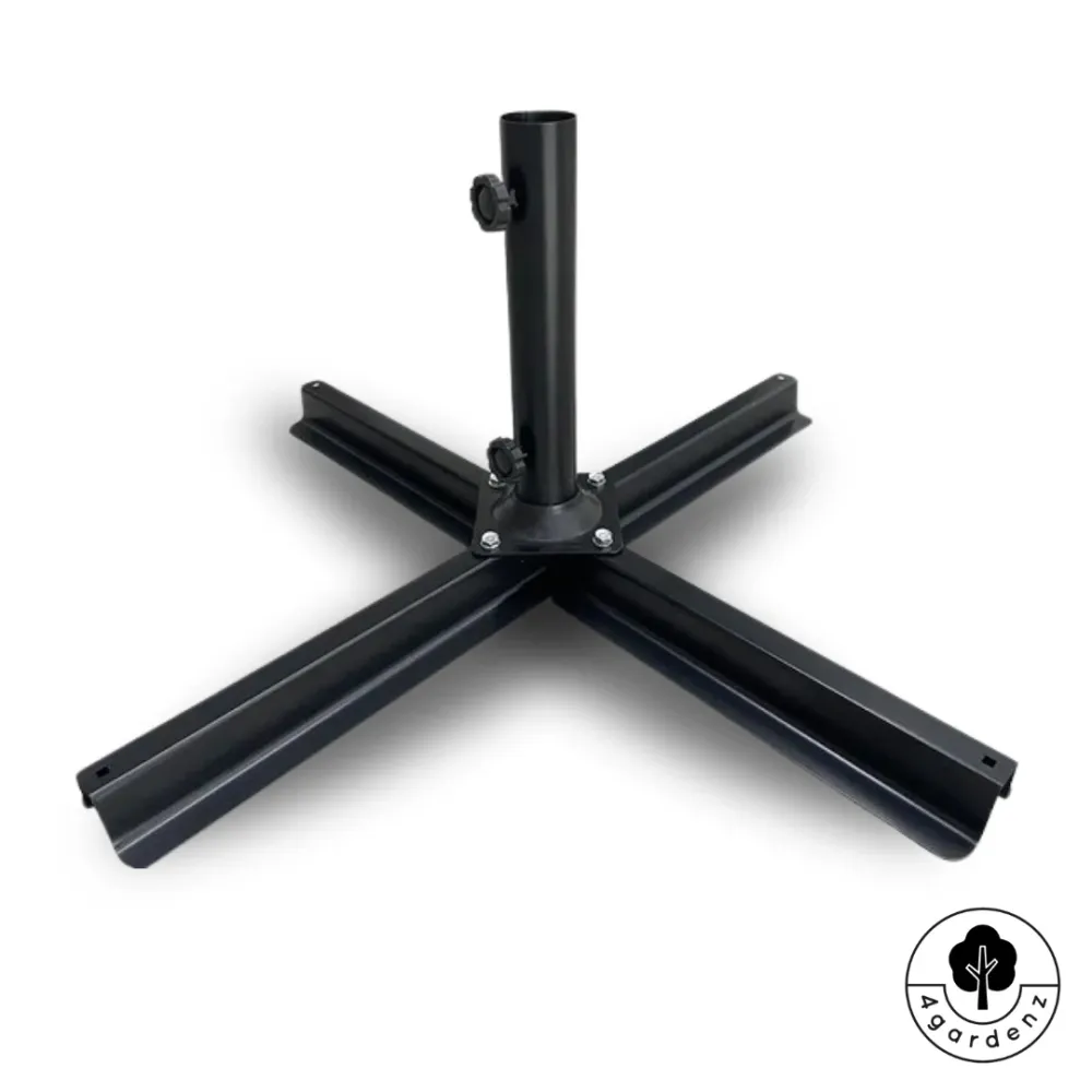 4gardenz® Parasol Kruisvoet voor Verzwaringstegels 77x77x31 cm - Zwart