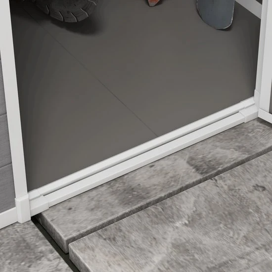 4goodz Aluminium Aanbouw Tuinschuur - 122x149x192-177 cm - Grijs-Wit