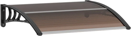 4goodz Deurluifel Afdak 80x120 cm - Overkapping polycarbonaat - Bruin