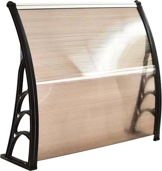 4goodz Deurluifel Afdak 80x120 cm - Overkapping polycarbonaat - Bruin