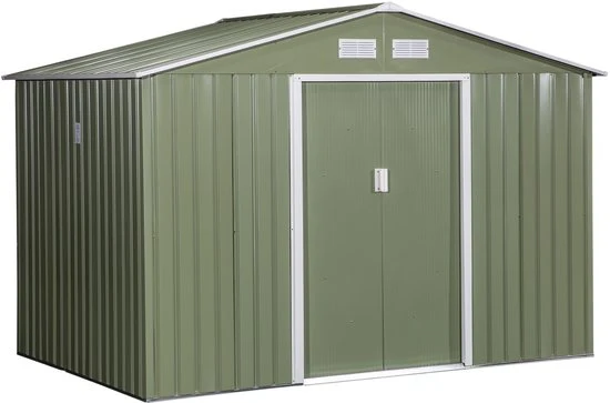 4goodz Gereedschapsschuur Gepoedercoat Metaal 277x195x192 cm - Groen