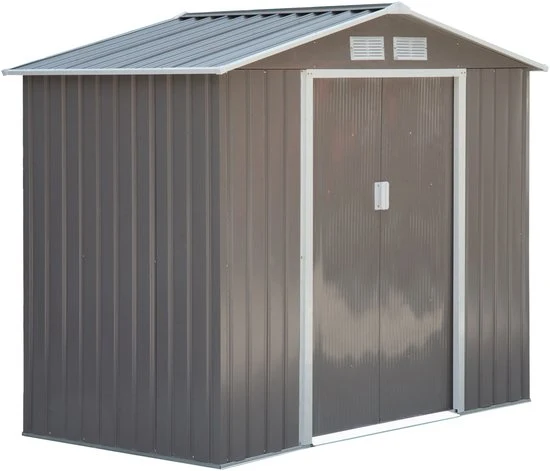 4goodz Gereedschapsschuur Metaal 127x213x185 cm - Grijs