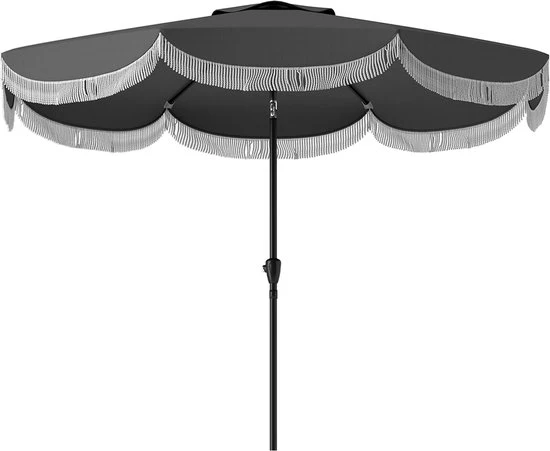 4goodz Kantelbare Parasol met Volant 269 cm - Donkergrijs