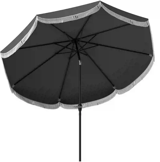 4goodz Kantelbare Parasol met Volant 269 cm - Donkergrijs