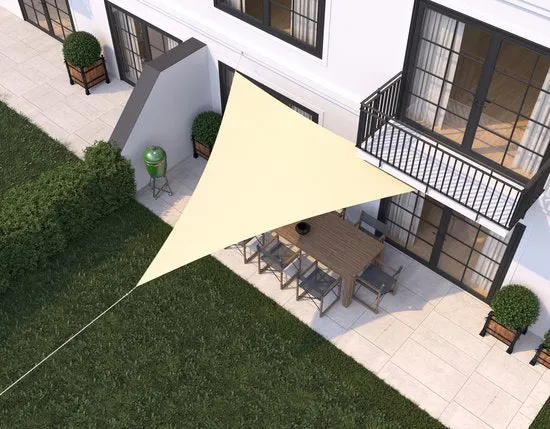 hanSe® Schaduwdoek Driehoek Gelijkbenig Waterdoorlatend 2,5x2,5x3,5 m Creme