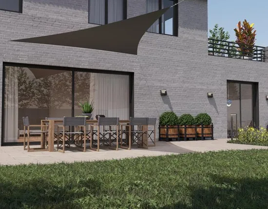 hanSe® Schaduwdoek Driehoek Gelijkbenig Waterdoorlatend 3,5x3,5x4,95 m Grijs