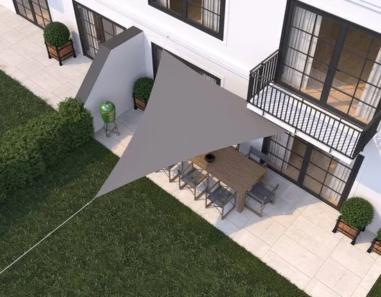 hanSe® Schaduwdoek Driehoek Gelijkbenig Waterdoorlatend 3,5x3,5x4,95 m Grijs