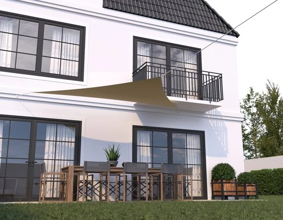HanSe® Schaduwdoek Driehoek Waterdoorlatend 4x4x4 m Zonnedoek