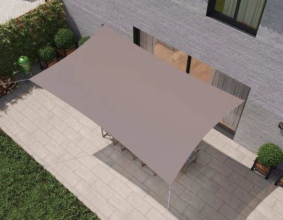 hanSe® Schaduwdoek Rechthoek Waterdoorlatend 1,5x2 m Zonnedoek Taupe