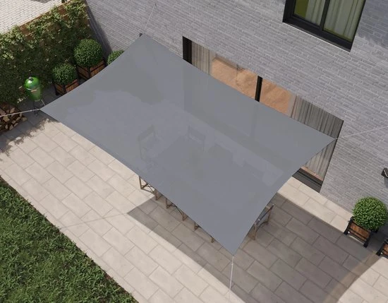 hanSe® Schaduwdoek Rechthoek Waterdoorlatend 2x4 m Lichtgrijs