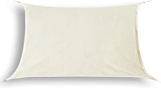 hanSe® Schaduwdoek Rechthoek Waterdoorlatend 3,5x5,5 m Zonnedoek Creme