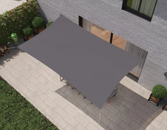HanSe® Schaduwdoek Rechthoek Waterdoorlatend m - zonnedoek Grijs