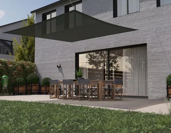 HanSe® Schaduwdoek Vierkant Waterdoorlatend 2x2 m - zonnedoek