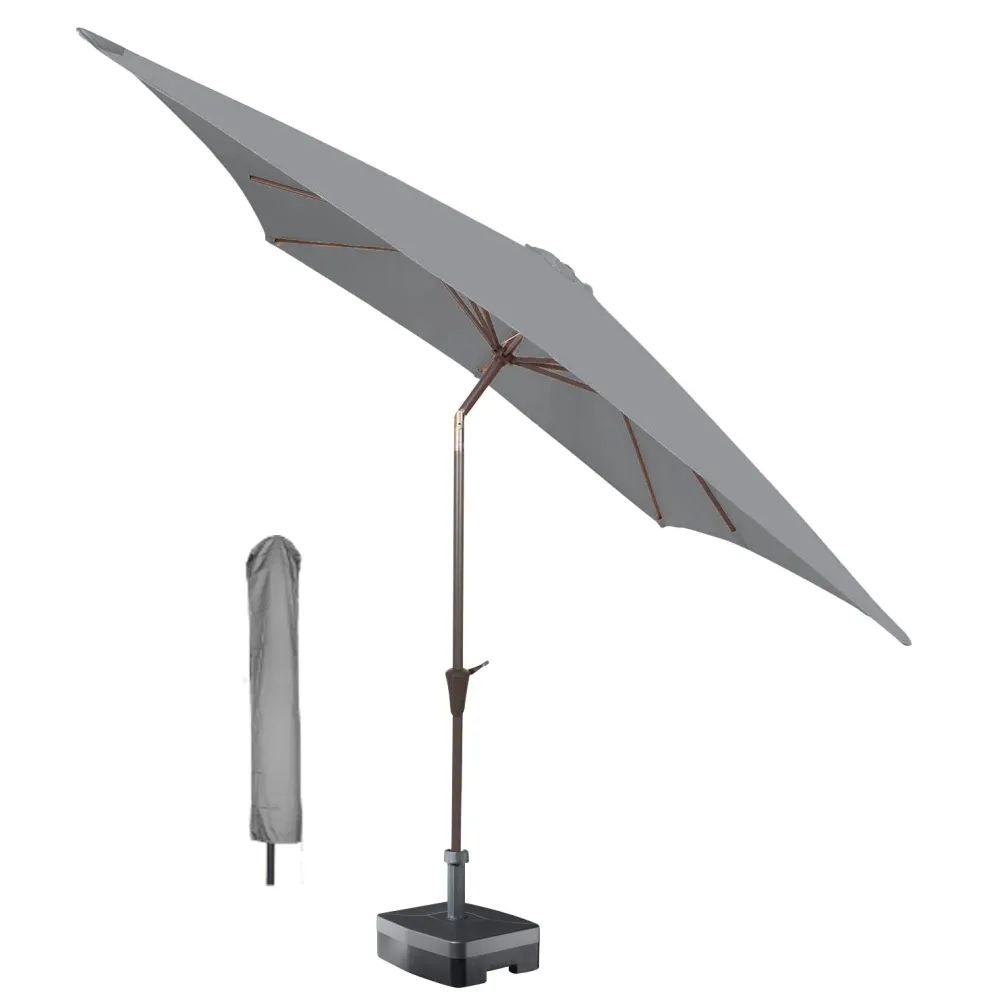 Kopu® Altea Parasolset Vierkant 230x230 cm met Hoes - Lichtgrijs