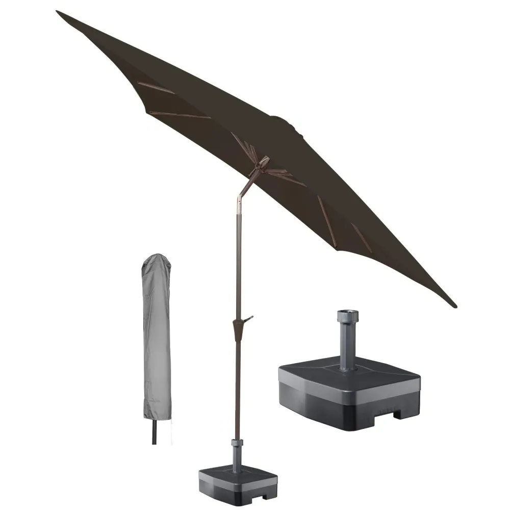 Kopu® Altea Parasolset Vierkant 230x230 cm met Hoes en Voet - Charcoal
