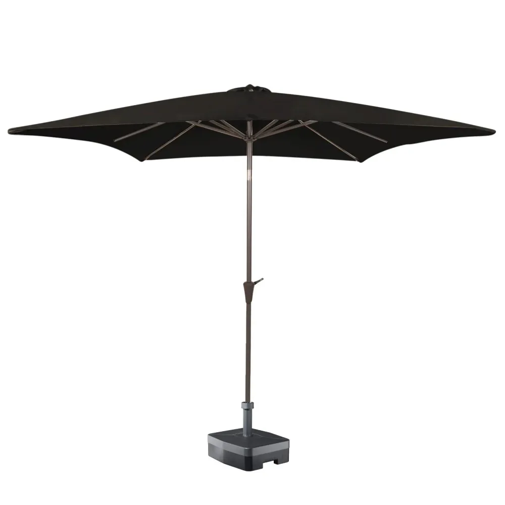 Kopu® Altea Parasolset Vierkant 230x230 cm met Hoes en Voet - Zwart