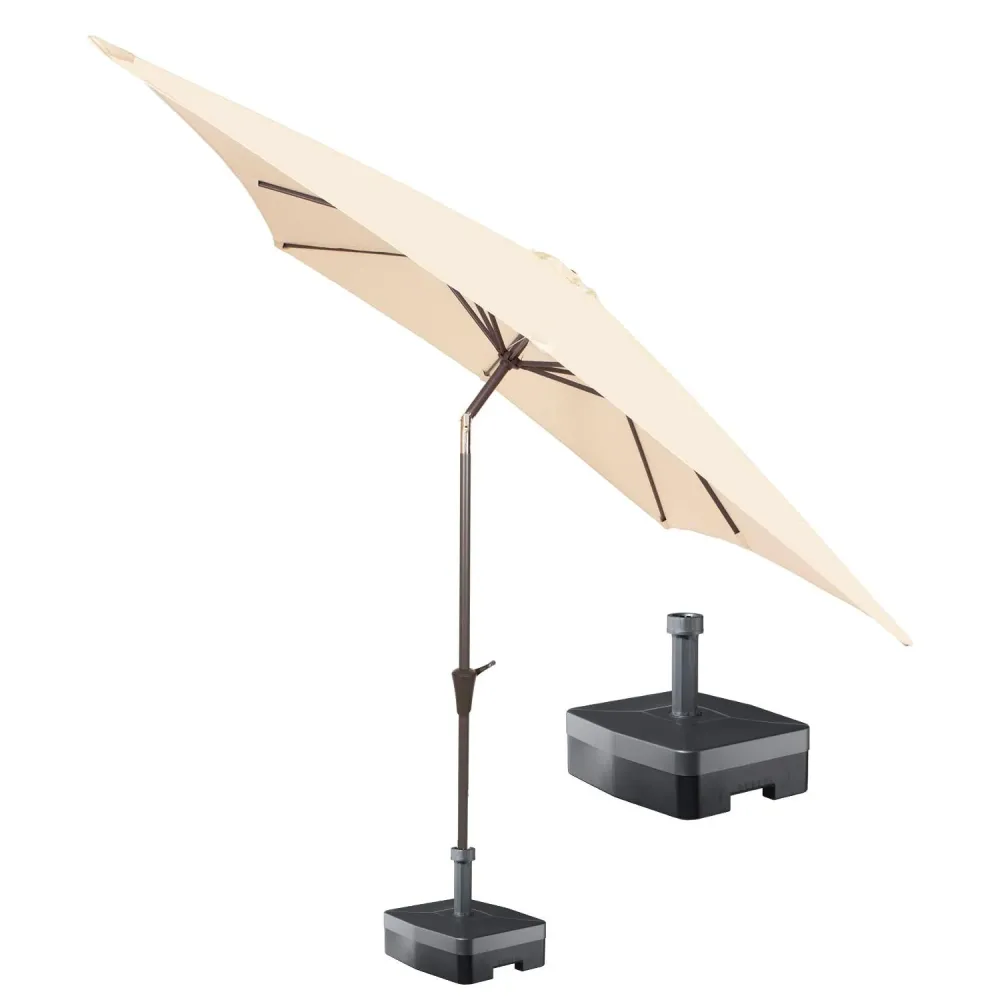 Kopu® Altea Parasolset Vierkant 230x230 cm met Voet - Creme
