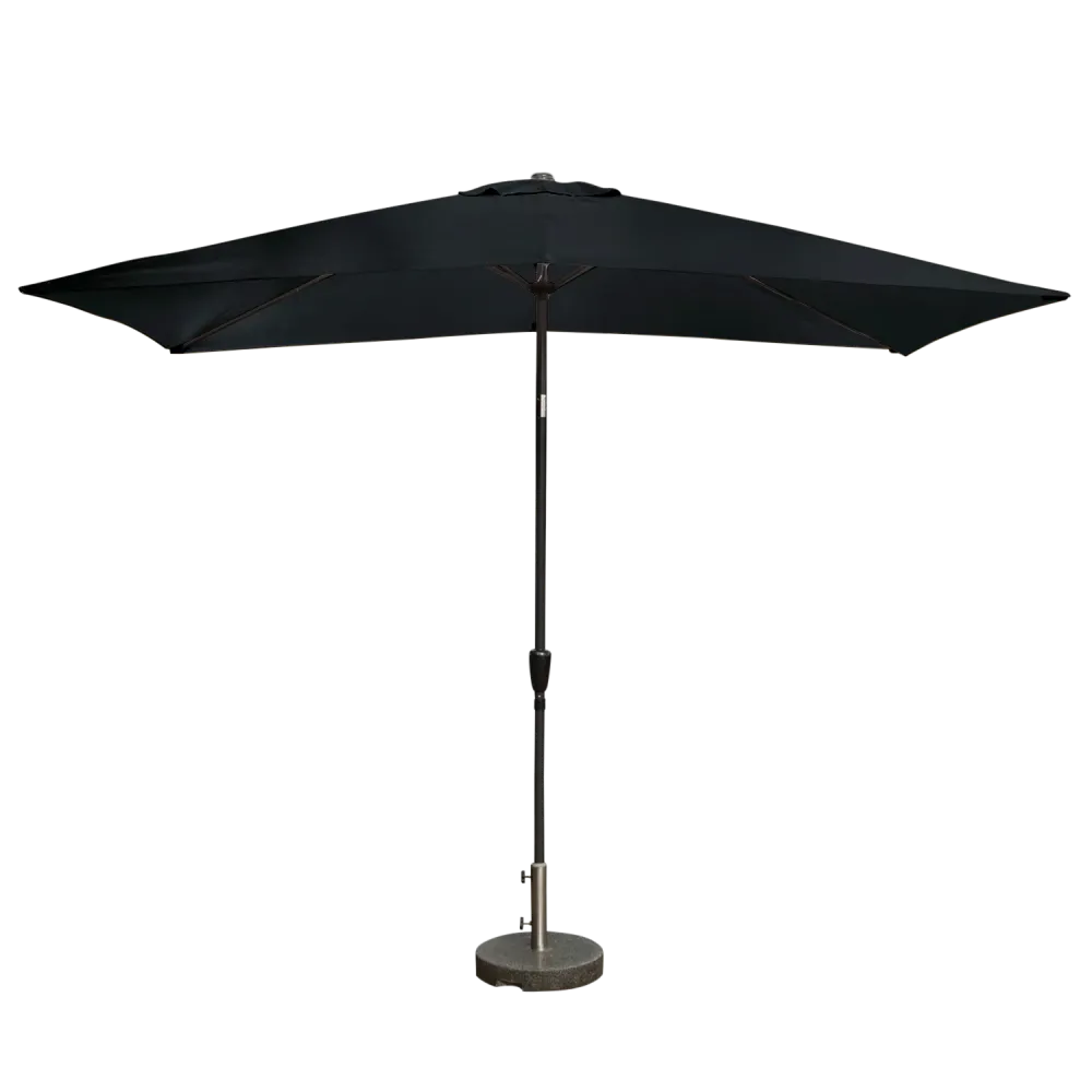 Kopu® Bilbao Parasol Rechthoekig 150x250 cm met Knikarm - Zwart