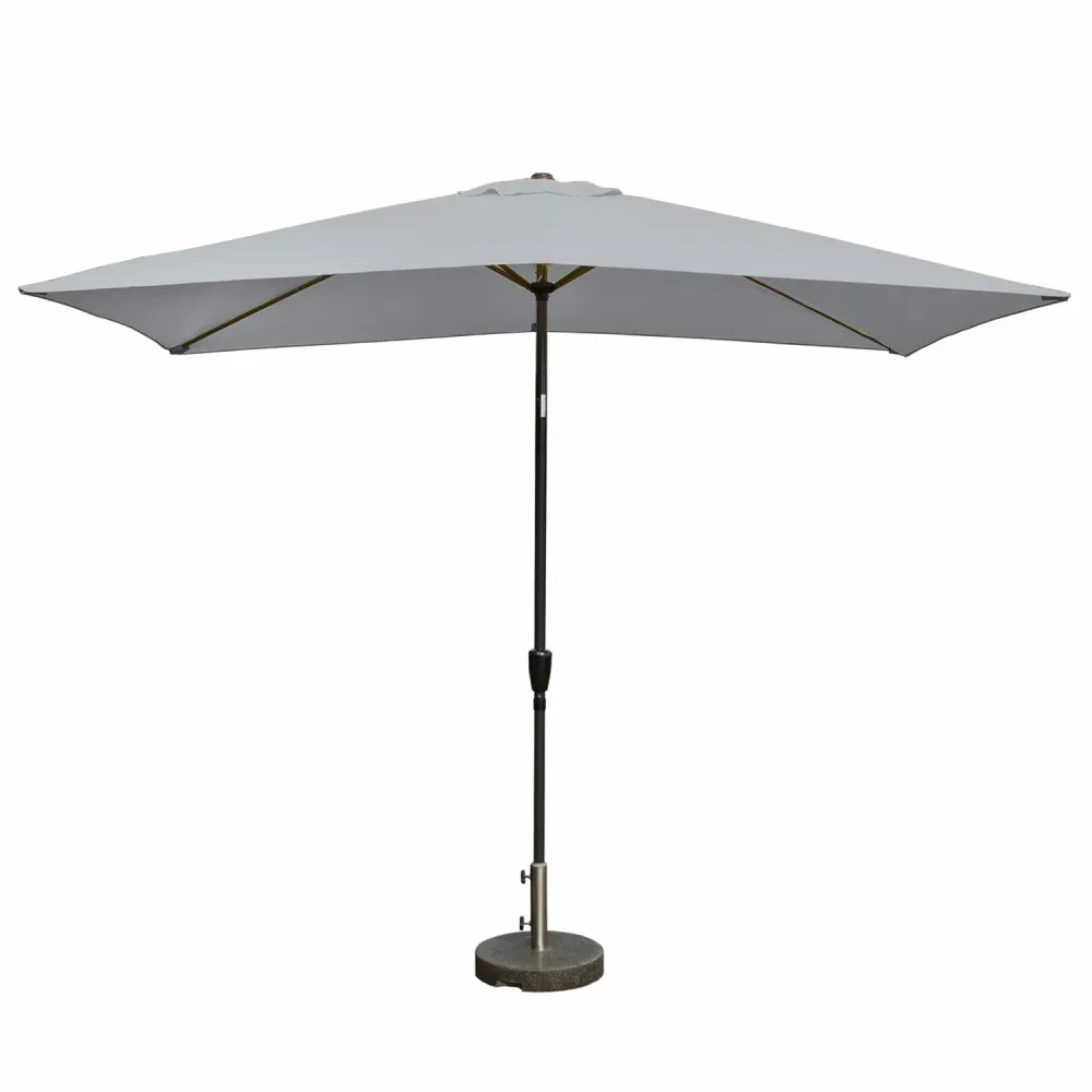 Kopu® Bilbao Parasolset Rechthoekig 150x250 cm met Hoes - Lichtgrijs