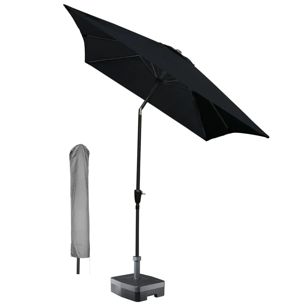 Kopu® Bilbao Parasolset Rechthoekig 150x250 cm met Hoes - Zwart