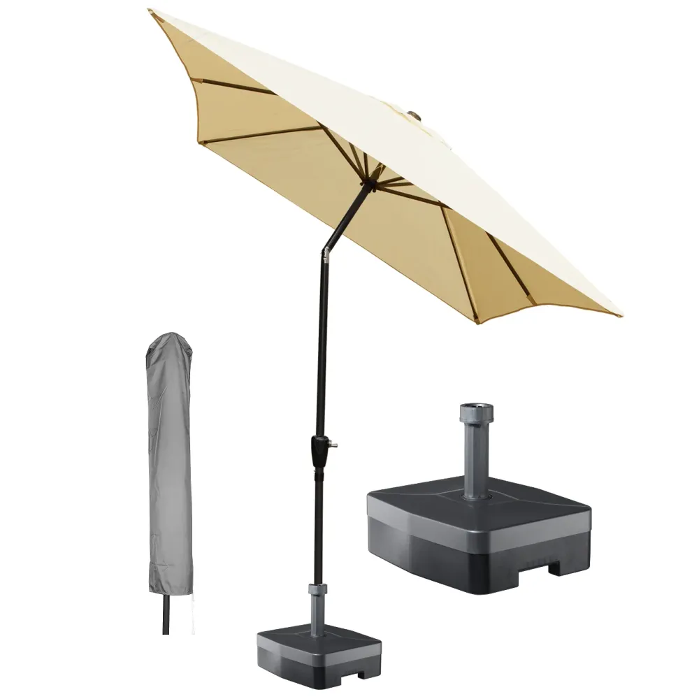 Kopu® Bilbao Rechthoekige Parasol 150x250 cm met hoes en voet - Creme