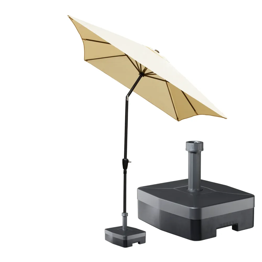 Kopu® Bilbao Rechthoekige Parasol 150x250 cm met voet - Creme