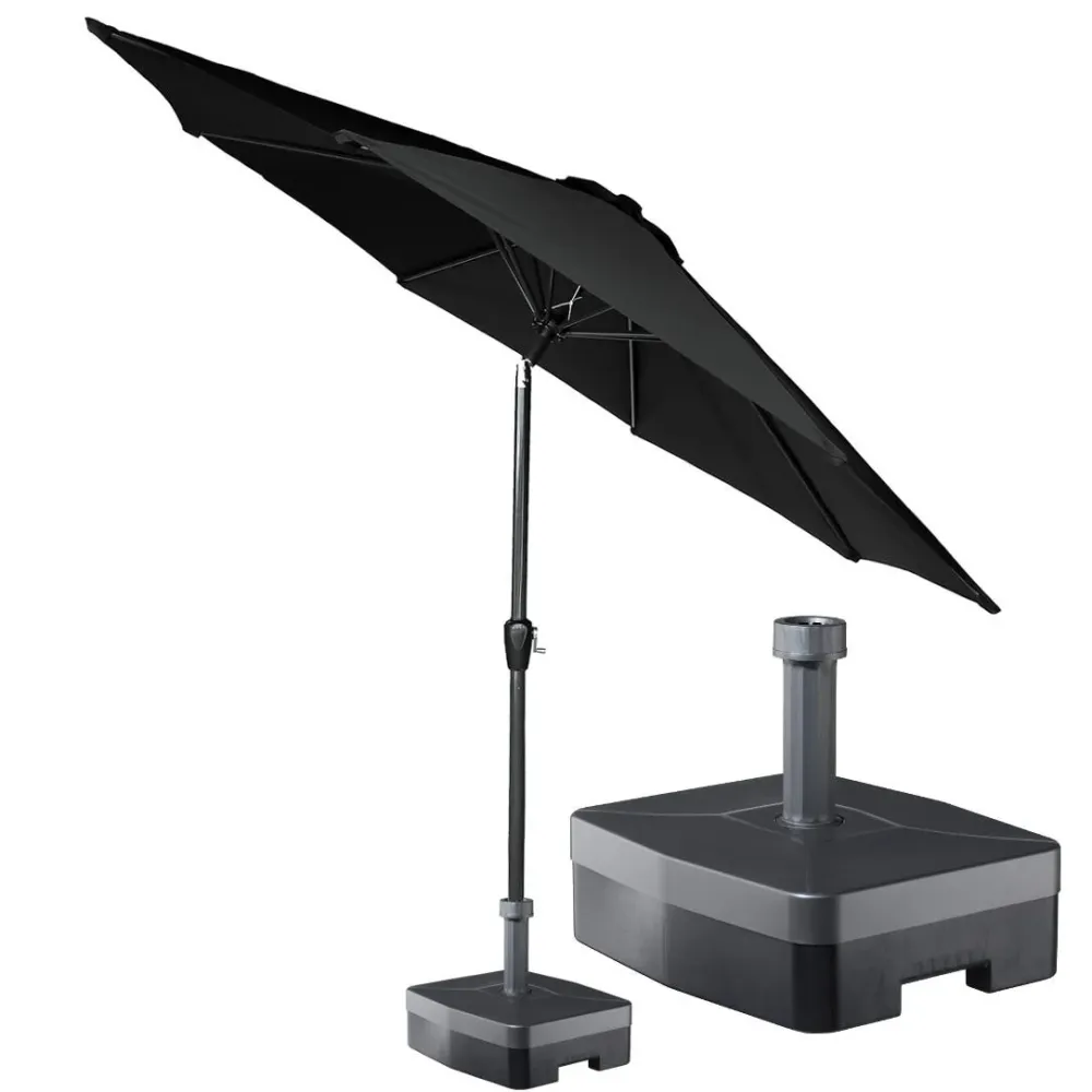 Kopu® Calma Parasolset Rond 300 cm met Voet - Zwart