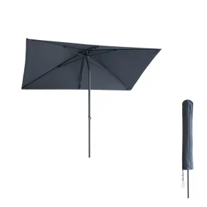 Kopu® Leon Parasol Rechthoek 150x250 cm - Balkonparasol met Hoes - Grijs
