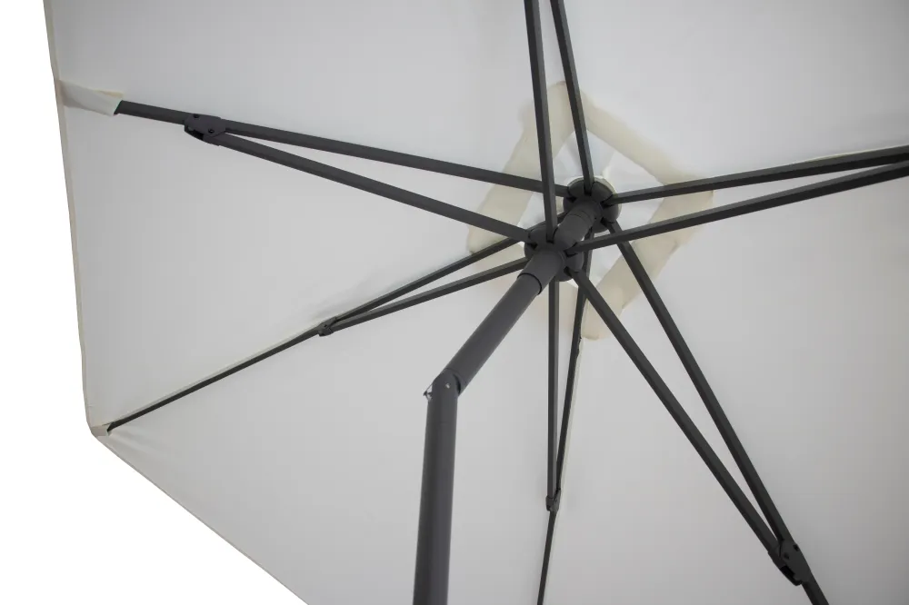 Kopu® Leon Parasol Rechthoek 150x250 cm - met Hoes en Voet - Creme