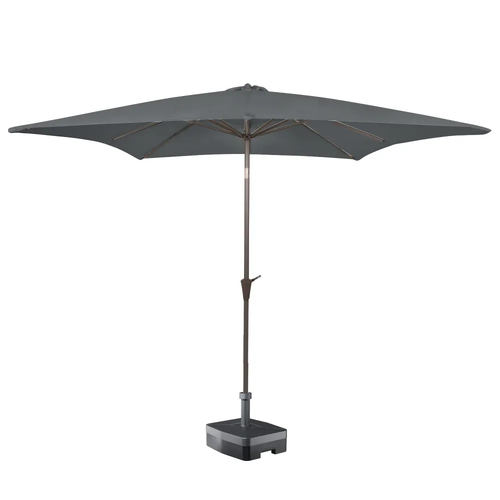 Kopu® Malaga Parasolset Vierkant 200x200 cm met Voet - Grijs