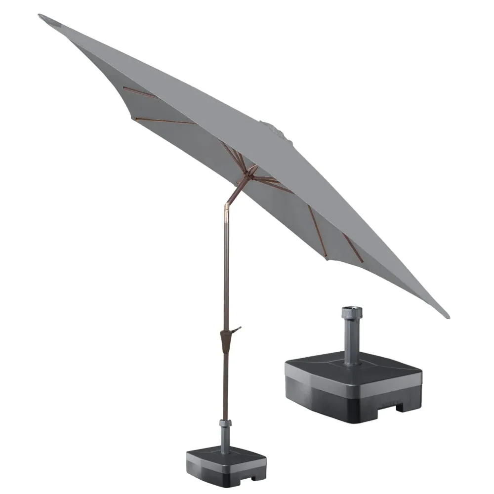 Kopu® Malaga Parasolset Vierkant 200x200 cm met Voet - Lichtgrijs