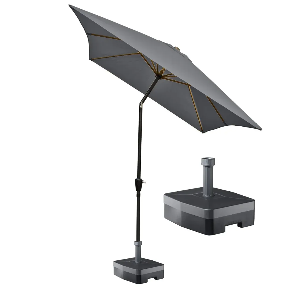 Kopu® rechthoekige parasol Bilbao 150x250 cm met voet - Grey