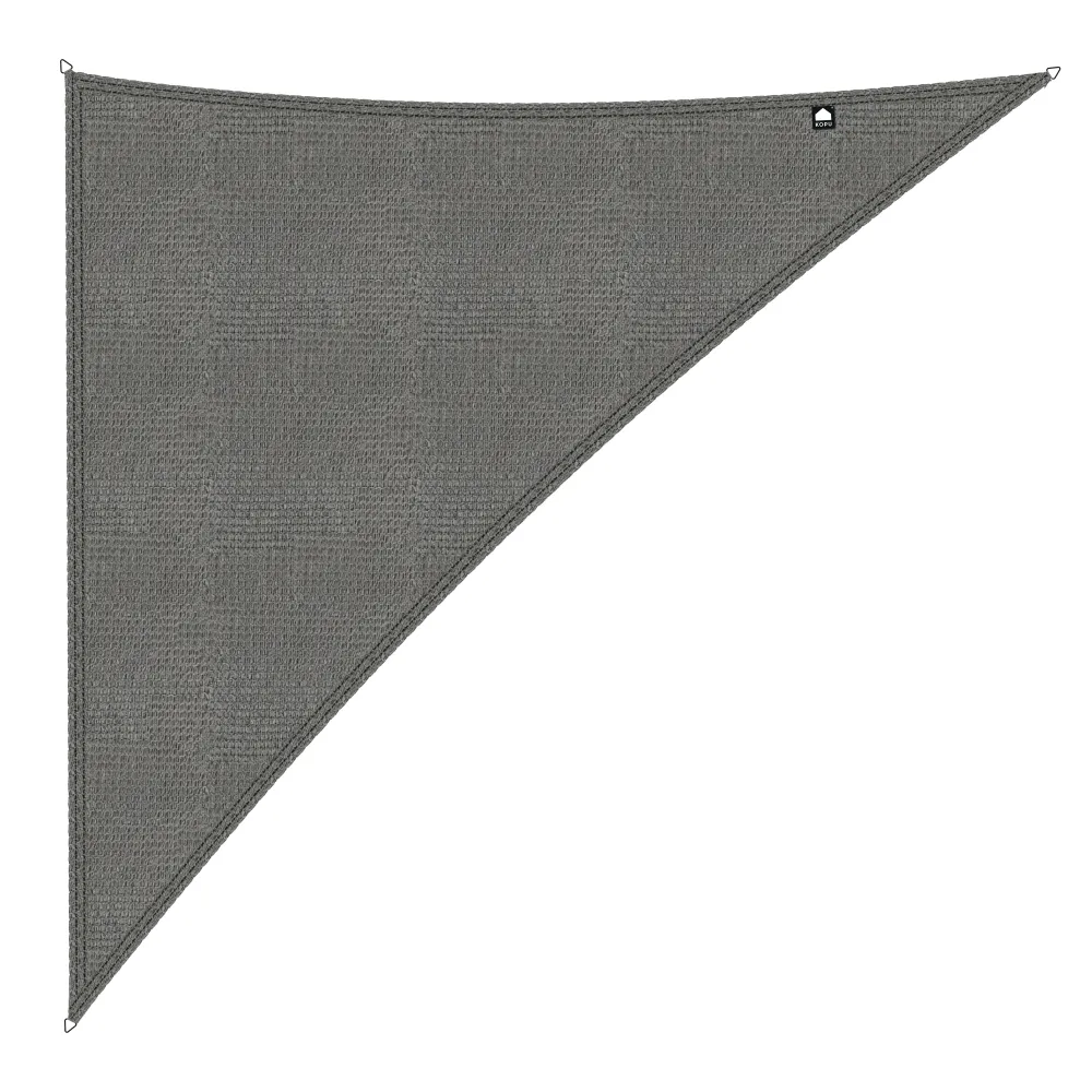 Kopu® Schaduwdoek Driehoek 5x6x7,8mtr 280 grams Waterdoorlatend Grijs